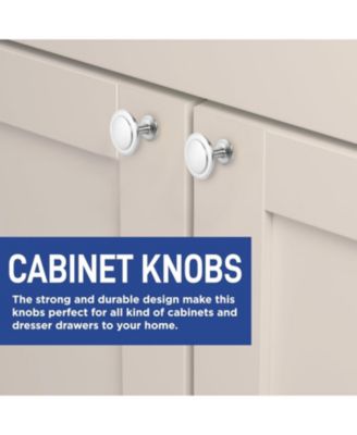 20pcs 1-1/4 inch Brushed Nickel Cabinet Knobs - Rust-Proof Finish, Modern Design, Strong Zinc Alloy, Complete with Short and Adjustable Screws