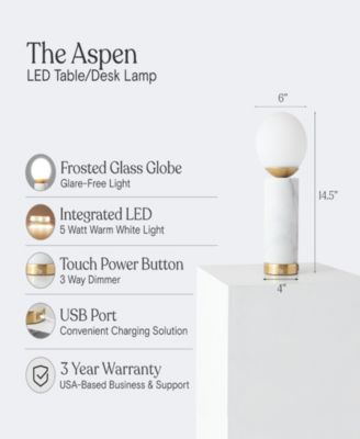 Marble LED Bedside Table Lamp Bundle (14.5")