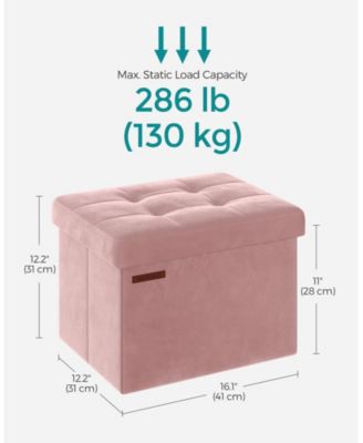 Foldable Storage Ottoman Bench for Living Room, Bedroom, Dark Grey