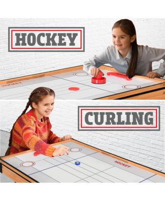 4-in-1 Multi-Function Game Table with Pool, Hockey, Shuffleboard, and Ping Pong