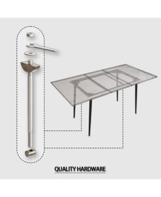 An expandable dining table set for 2-6 people, equipped with a C-shaped tubular cushioned armless dining chair and an elegant and spacious dining table kitchen table and chair set, with metal legs