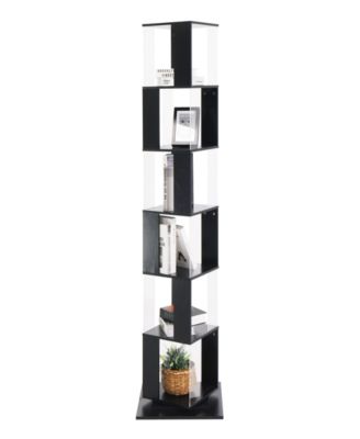 6-Tier Acrylic Bookshelf with Anti-Toppling Base