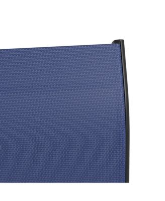 Outdoor Bar Stools with Armrests, Set of 2 360 Swivel Bar Height Patio Chairs with High-Density Mesh Fabric, Steel Frame Dining Chairs for Balcony, Poolside, Backyard, Navy Blue