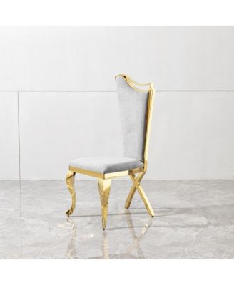 Grey Streamlined High Back Dining Chair (Set of 2)