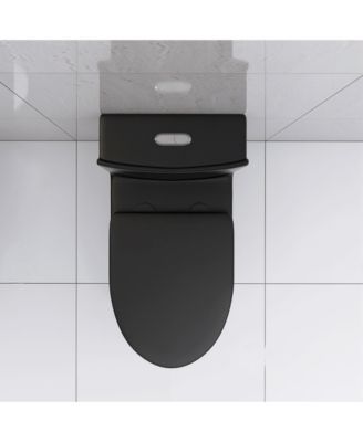 Streamdale Matte Black Dual Flush Elongated Toilet, 1000g Map