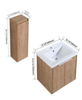 24" Bathroom Vanity with Sink & Side Cabinet