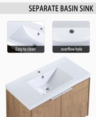 48" Wall-Mount Vanity with Sink and Cabinet