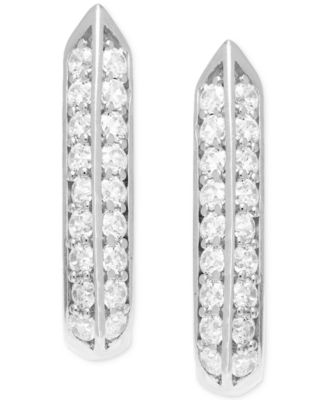 Diamond Geometric Hoop Earrings (1/2 ct. t.w.) in 14k White or Yellow Gold