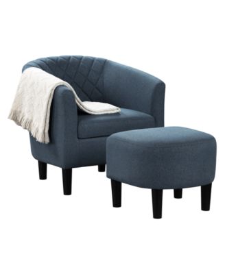 27.75" Polyester Roosevelt Accent Chair with Ottoman