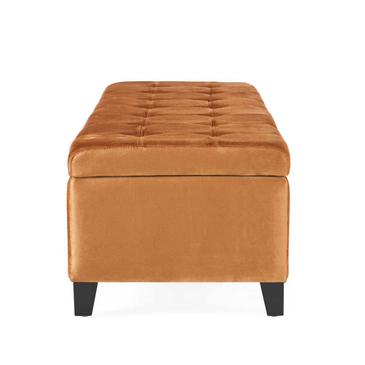 Luxurious Velvet Ottoman with Lift-Top Storage and Waffle Stitching