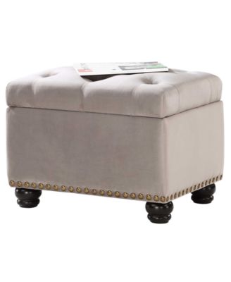 24" Velvet 5th Avenue Storage Ottoman