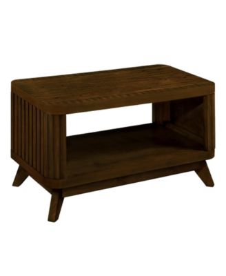Walnut Rectangular Coffee Table with Open Shelf