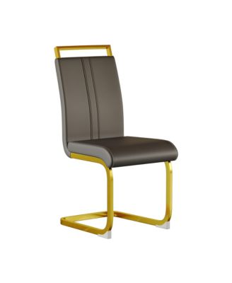 Modern Faux Leather High Back Dining Chairs (Set of 2)