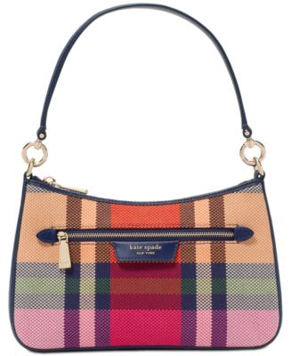 トートバッグ kate spade x Target Plaid Knit Crossbody Bag Kate Spade NY Target Plaid Knit Crossbody Bag Red Pink Green