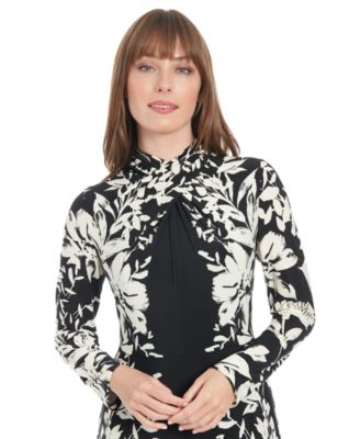 London Times - Women's Criss-Cross-Neck Bodycon Dress