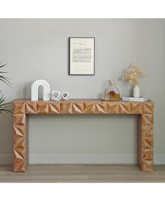 Modern Geometric Wooden Console Table