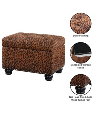24" Printed Fabric 5th Avenue Storage Ottoman