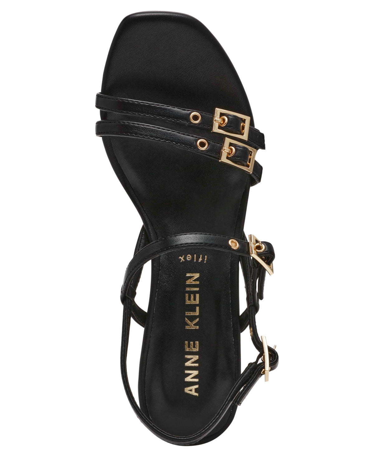 Anne Klein Women's Mackenzie Strappy Buckle Block Heel Dress Sandals In Black