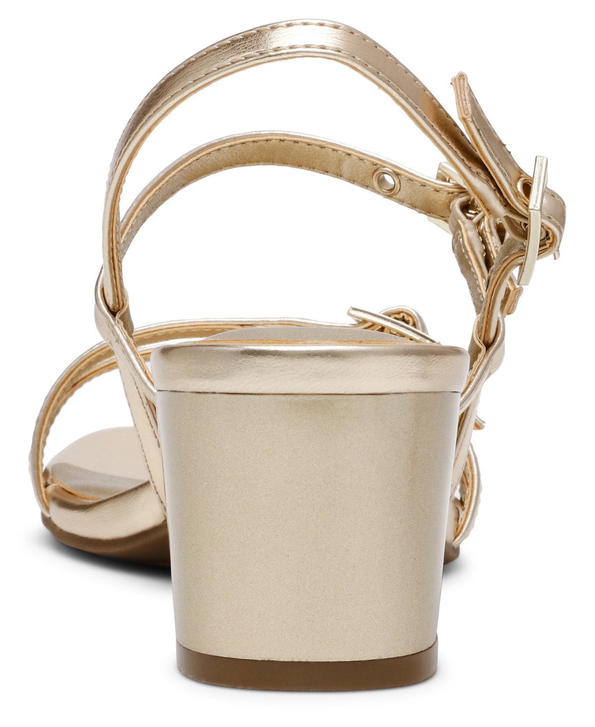 Anne Klein Women's Mackenzie Strappy Buckle Block Heel Dress Sandals In Light Gold