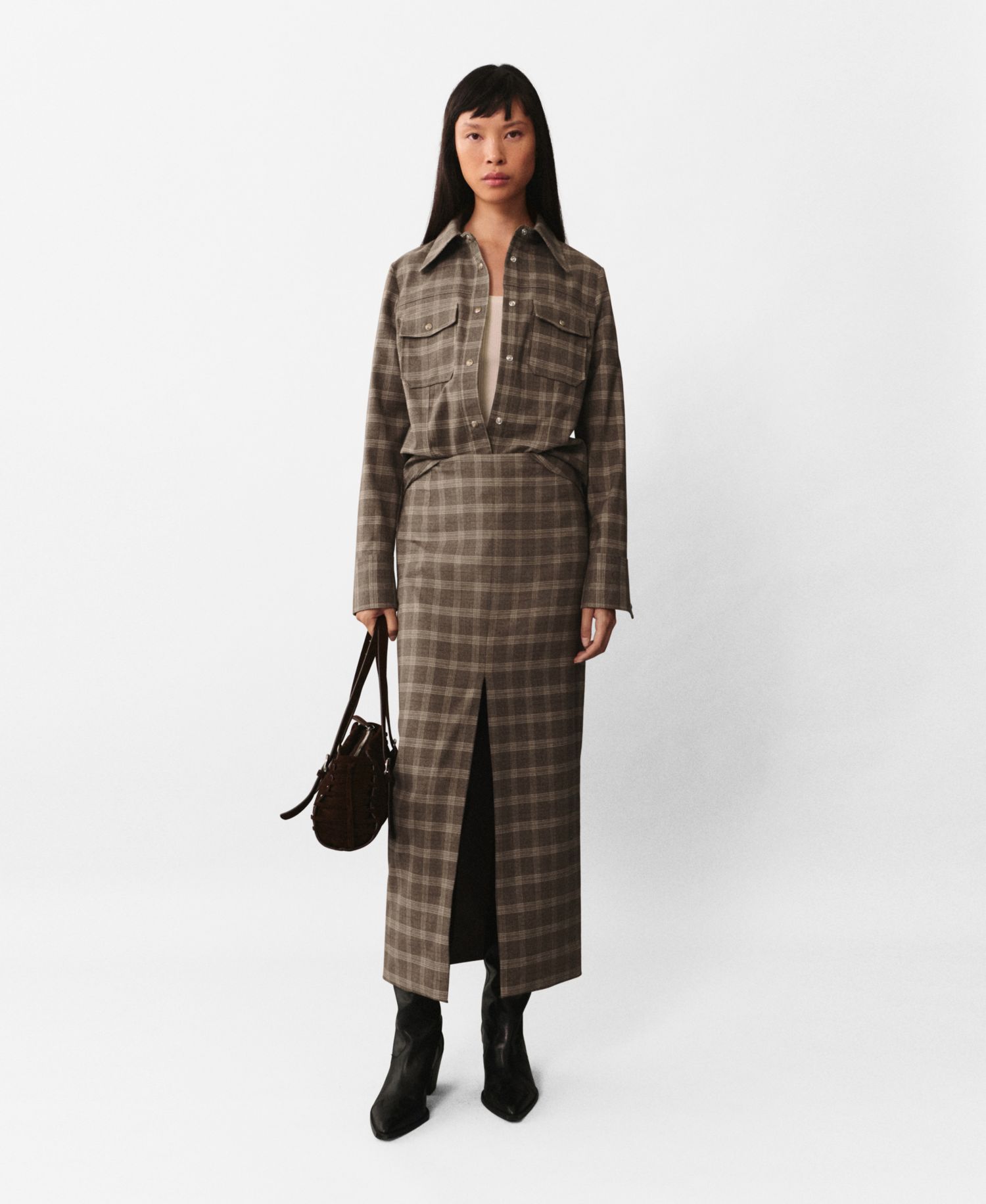 Women's Pockets Detail Check Overshirt
