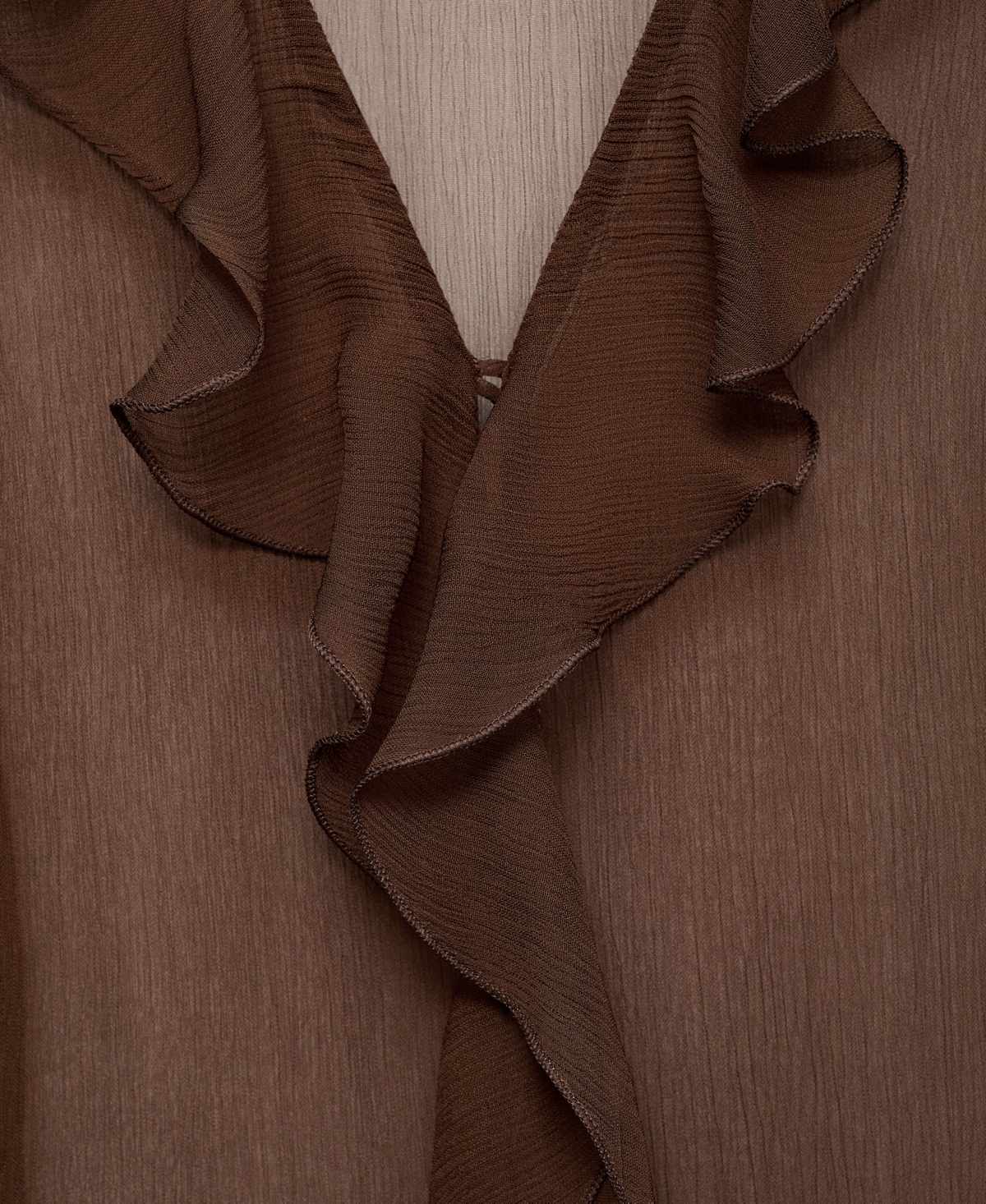 Mango Women's Sheer Ruffled Blouse
