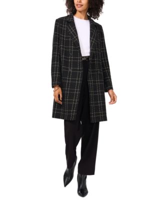 Vince Camuto Women s Windowpane Plaid Long Jacket Macy s