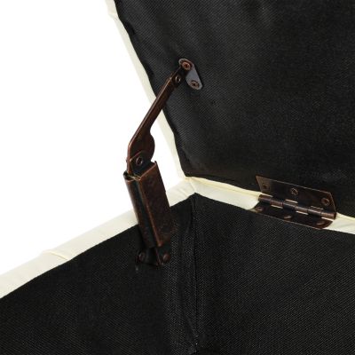  Anti-Scratch Leather Storage Ottoman with Golden Legs (Beige)