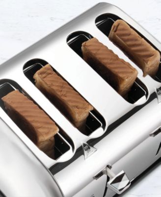 4 Slice Stainless Steel Wide Slot Retro Toaster