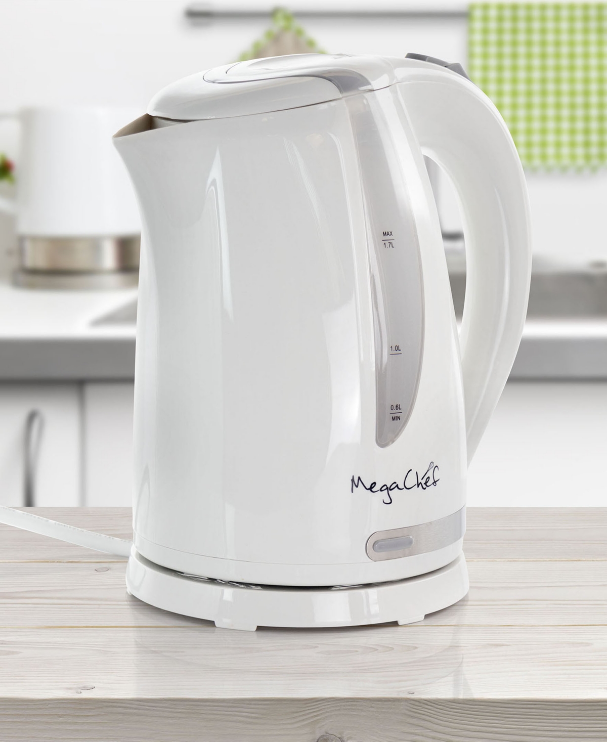 Megachef 1.7liter Stainless Steel Electric Tea Kettle In White