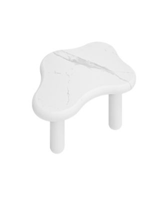 Cloud Coffee Table Classic Modern Marbling Tea Table, Irregular Indoor End Table For Living Room Apartment Free Shape with 3 Legs