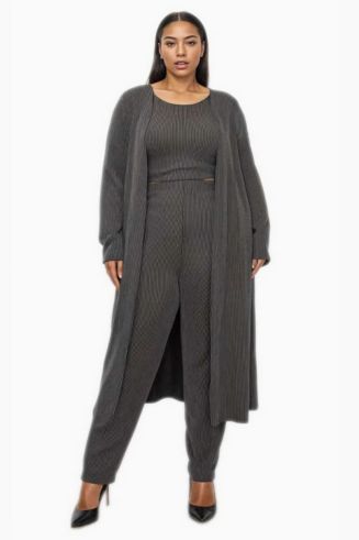 L I V D Women's Plus Size Luna Three Piece Rib Set - Macy's