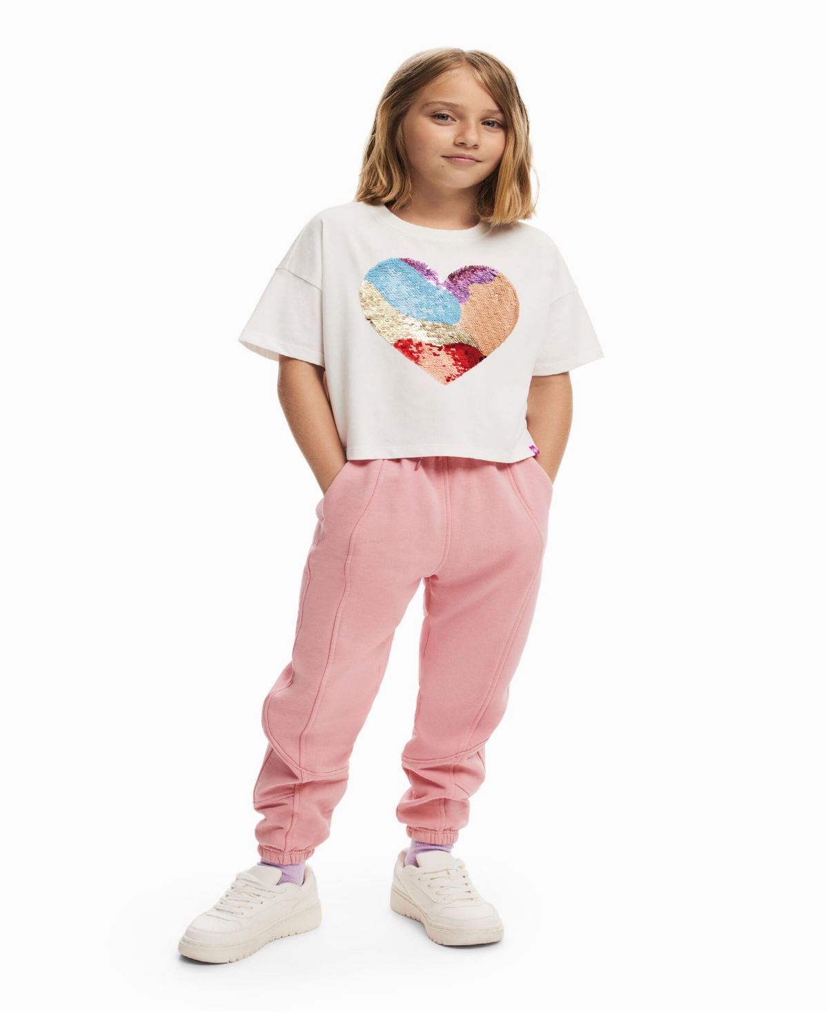 Desigual Girls Girls's Heart stripe dress