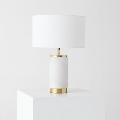 Arden Marble and Gold LED Table Lamp Bundle (17")