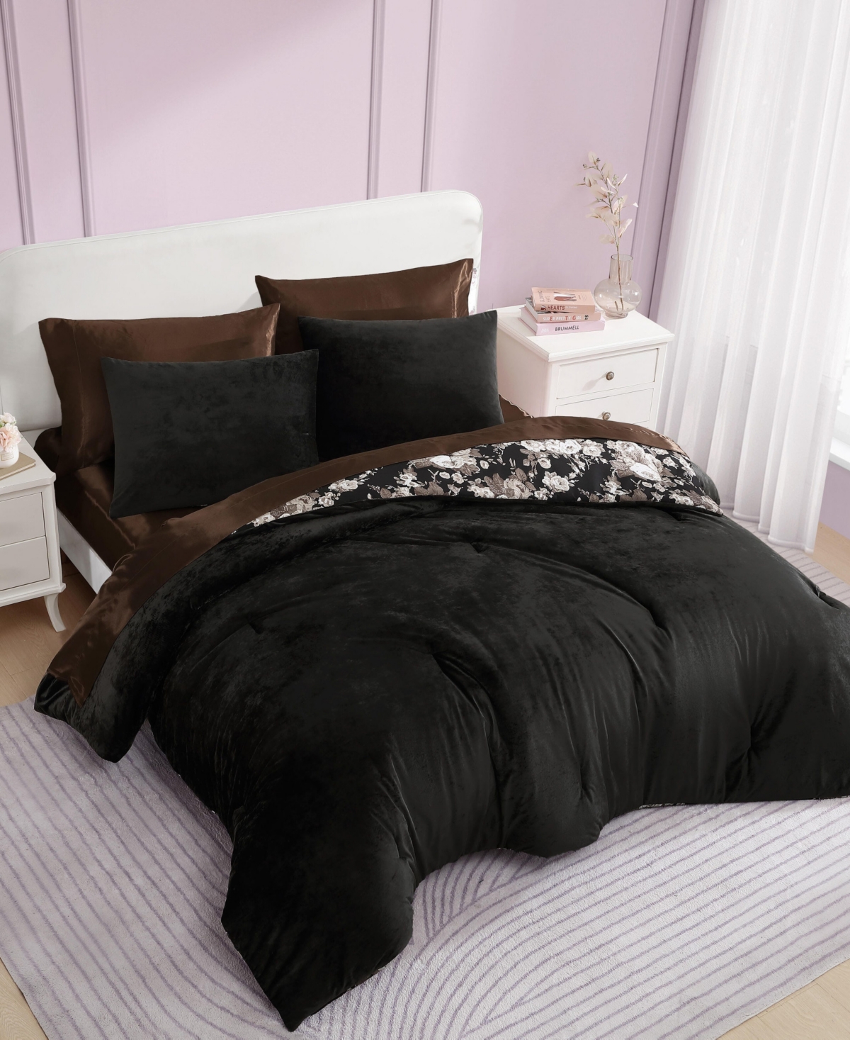 Betsey Johnson Solid Velvet -Pc. Comforter Set