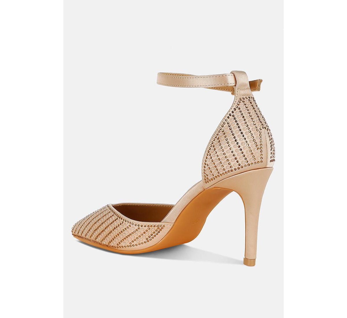 London Rag Wanda Pearls & Sequins Embellished Stiletto Sandals