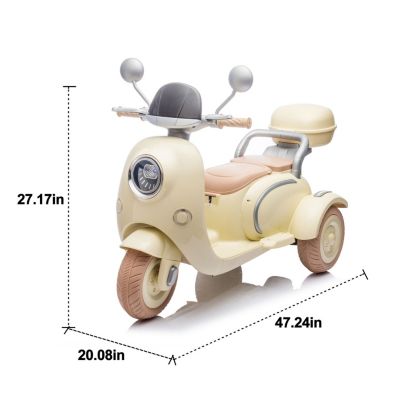 Streamdale 3-Wheel Electric Kids Motorcycle with Storage