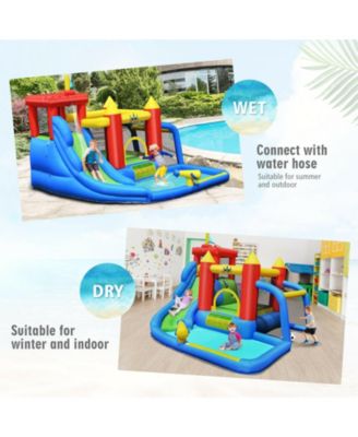 Inflatable Bouncer Bounce House with Water Slide Splash Pool without Blower