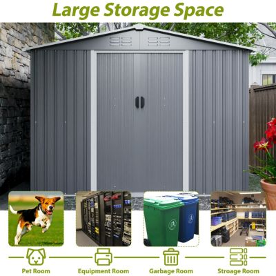 Streamdale 8'x6' Metal Storage Shed with Lockable Doors