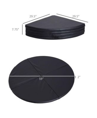 Pole Dance Mat, 2"T x 5'W Folding Pole Dance Mat for Home, Lightweight and Foldable, Black