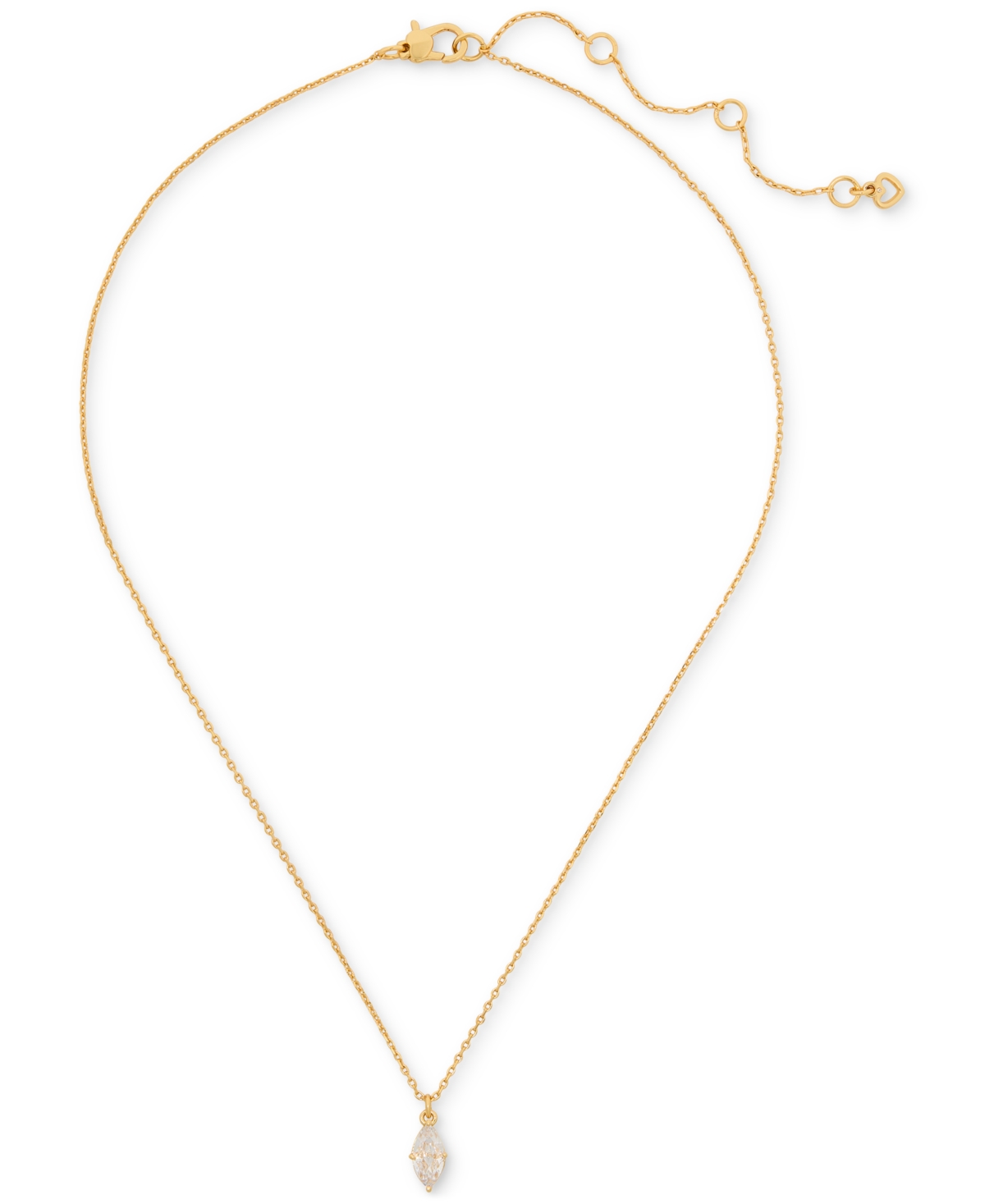 Shop Kate Spade Signature Solitaire Pendant Necklace, 16" + 3" Extender In Clear,gold