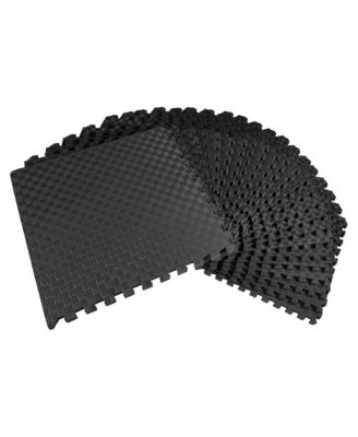 BalanceFrom Fitness 72 Sq Ft Interlocking EVA Foam Exercise Mat Tiles, Black