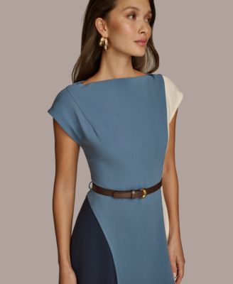 Donna Karan New York Women's Colorblocked A-Line Dress - Macy's