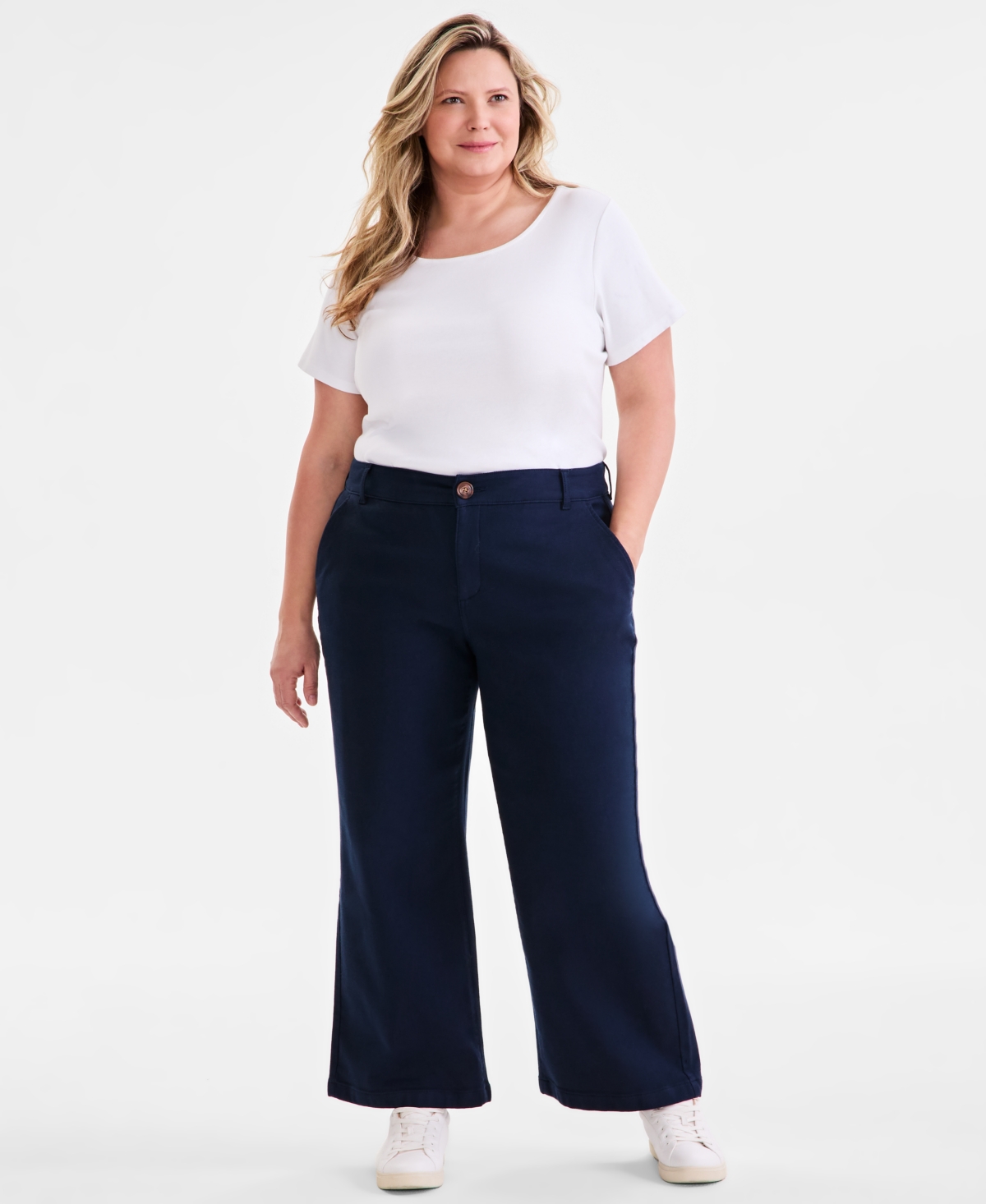 STYLE & CO PLUS SIZE MID-RISE WIDE-LEG PANTS, EXCLUSIVELY AT MACY'S 