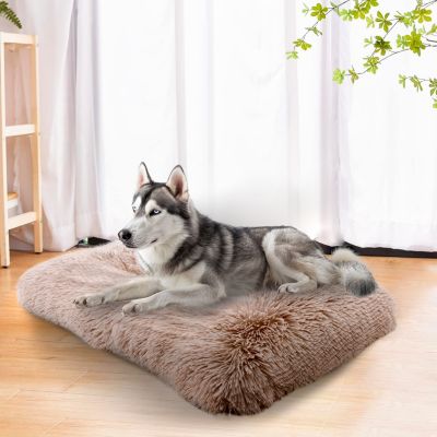 Pet Bed Mat, Plush Eyelash Faux Fur Calming Blanket Carpet Rug Mattress for Cats and Dogs in Tufted Design