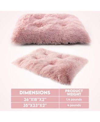 Pet Bed Mat, Plush Eyelash Faux Fur Calming Blanket Carpet Rug Mattress for Cats and Dogs in Tufted Design