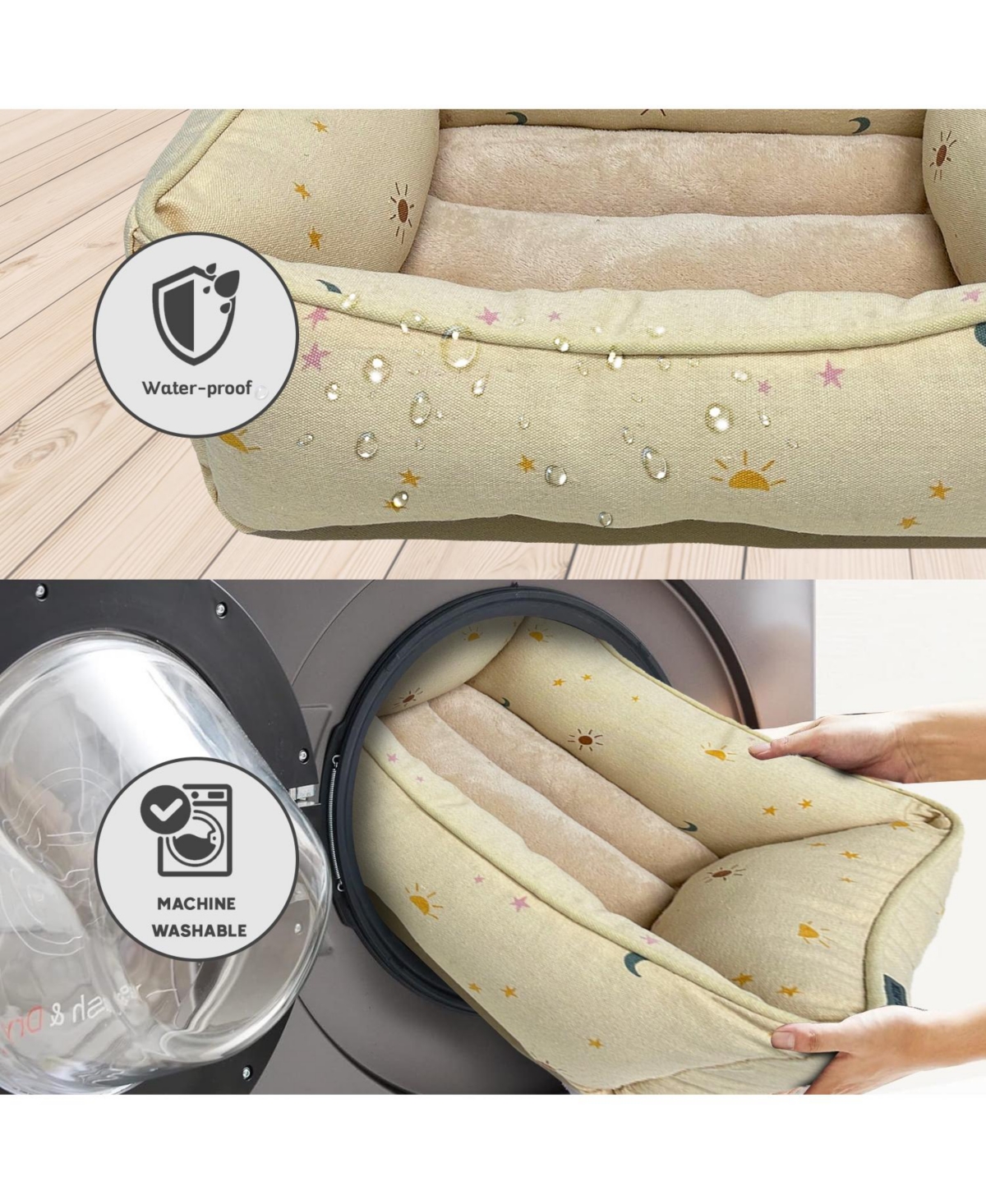 Paw & Decor Paws and Decor Celestial Cuddler Pet Bed for Dogs and Cats, Stellar Design Printed Dog Beds, Durable & Ultra-Plush Material