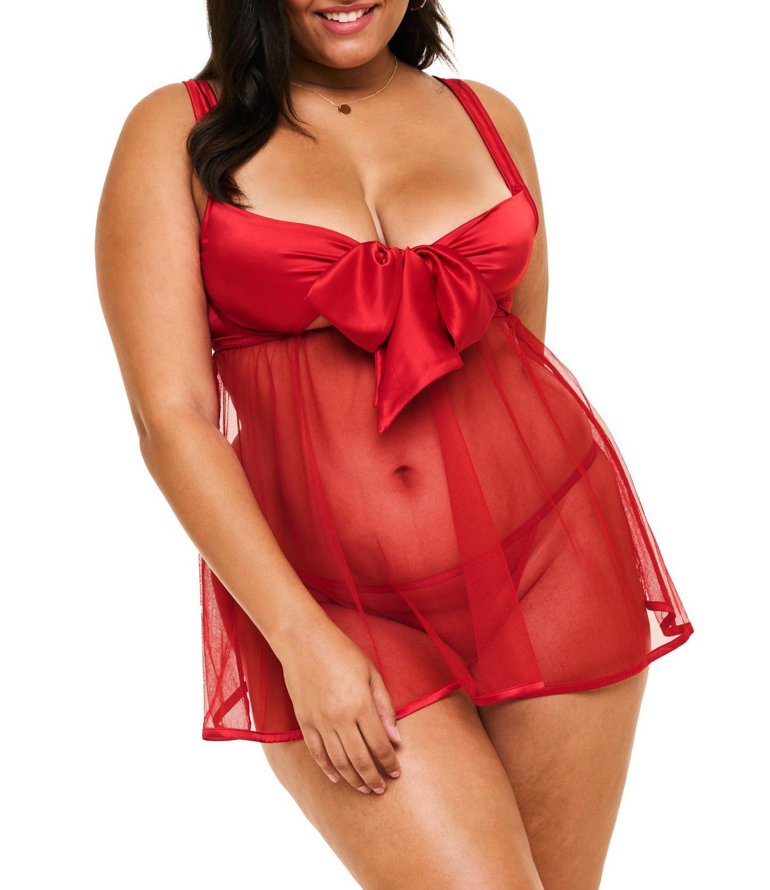 Plus Size Bessima Babydoll and G-String Set Lingerie