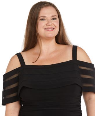 Plus Size Cold-Shoulder Wide-Leg Jumpsuit 
