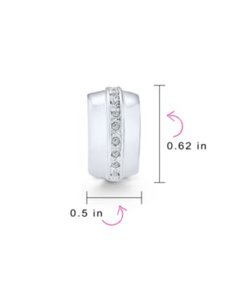 Single Row Crystal Wide Hoop Clip On Earrings Non Pierced Ears Plated