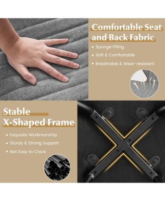 2 Set Armless Dining Chair w/ Curved Backrest U-shaped Seat & Non-slip Foot Pad